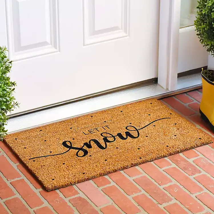 Kirklands Home Let it Snow Polka Dot Coir Doormat Outlet