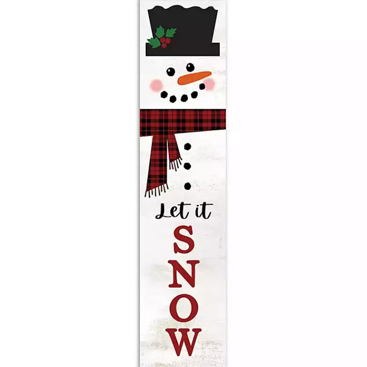 Outdoor Christmas Decorations>Kirklands Home Let it Snow Snowman Leaner Porch Board