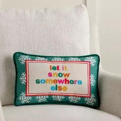 Pillows>Kirklands Home Let it Snow Somewhere Else Needlepoint Pillow