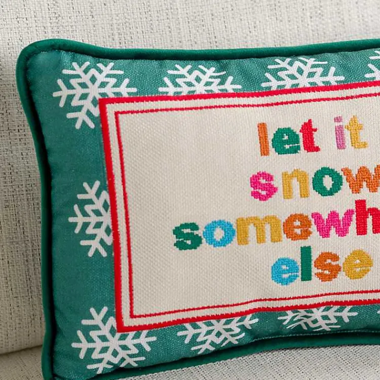 Pillows>Kirklands Home Let it Snow Somewhere Else Needlepoint Pillow