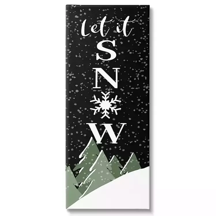 Christmas Art & Wall Decor>Kirklands Home Let It Snow Treetops Canvas Wall Plaque