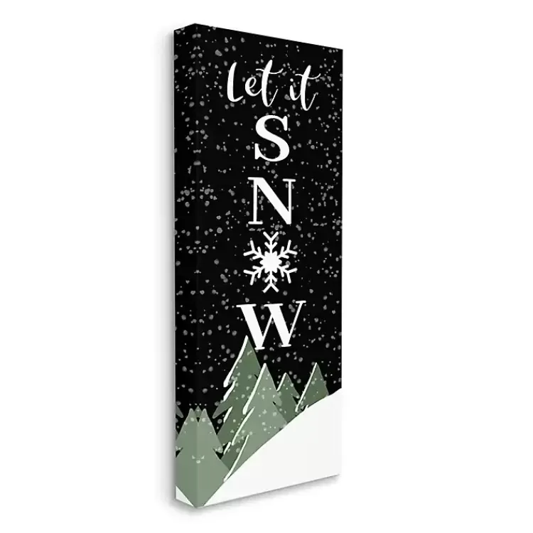 Christmas Art & Wall Decor>Kirklands Home Let It Snow Treetops Canvas Wall Plaque