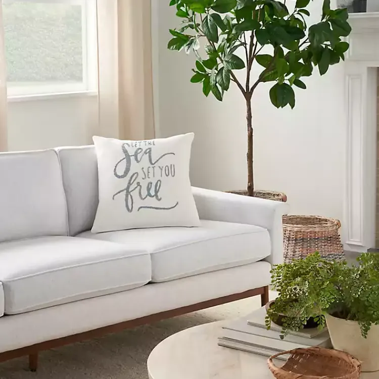 Pillows>Kirklands Home Let the Sea Set You Free Pillow Cover White