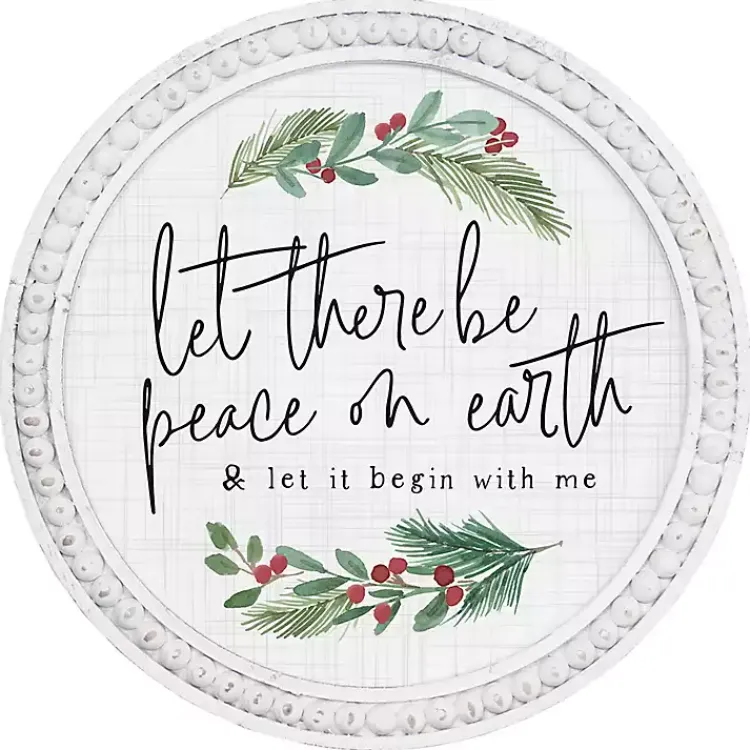 Christmas Art & Wall Decor>Kirklands Home Let There Be Peace on Earth Wall Plaque