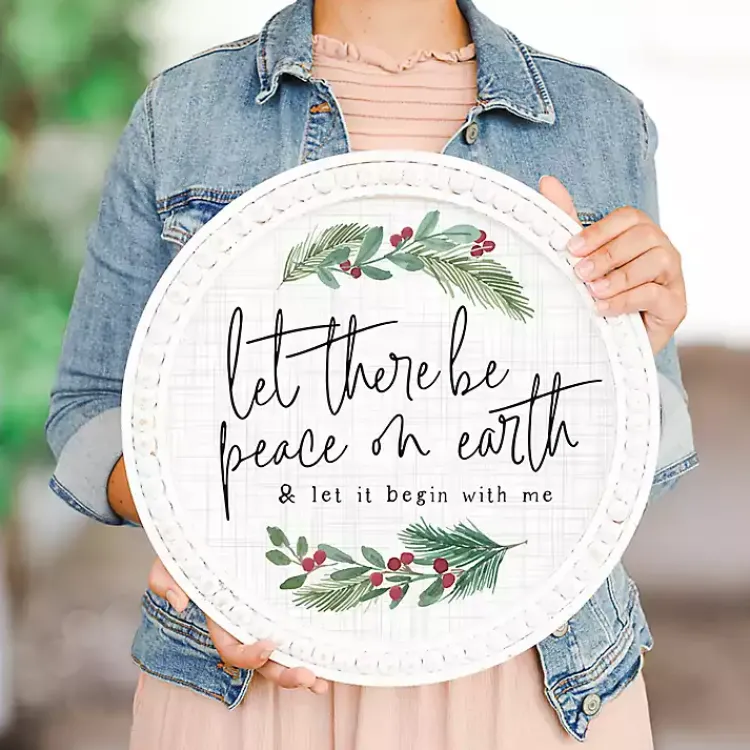 Christmas Art & Wall Decor>Kirklands Home Let There Be Peace on Earth Wall Plaque