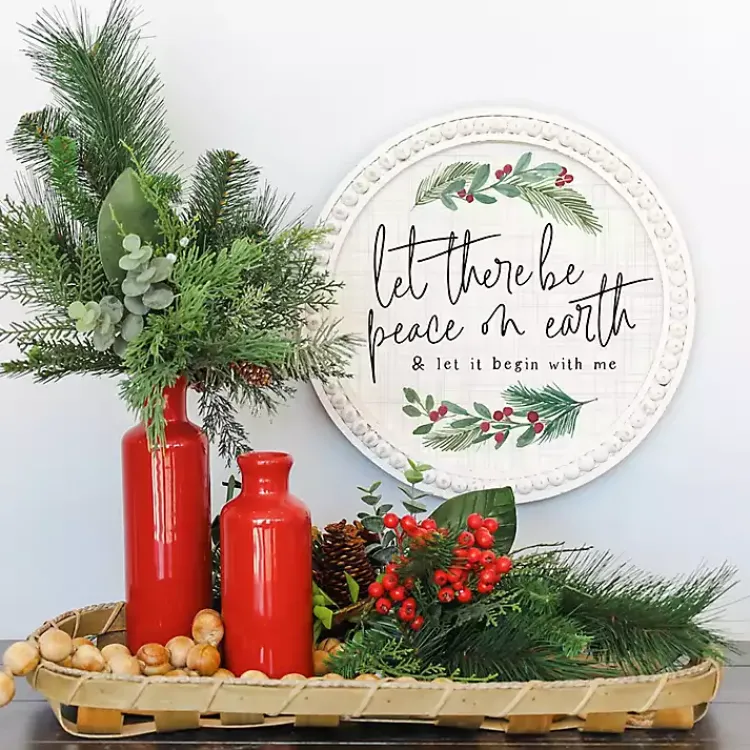 Christmas Art & Wall Decor>Kirklands Home Let There Be Peace on Earth Wall Plaque