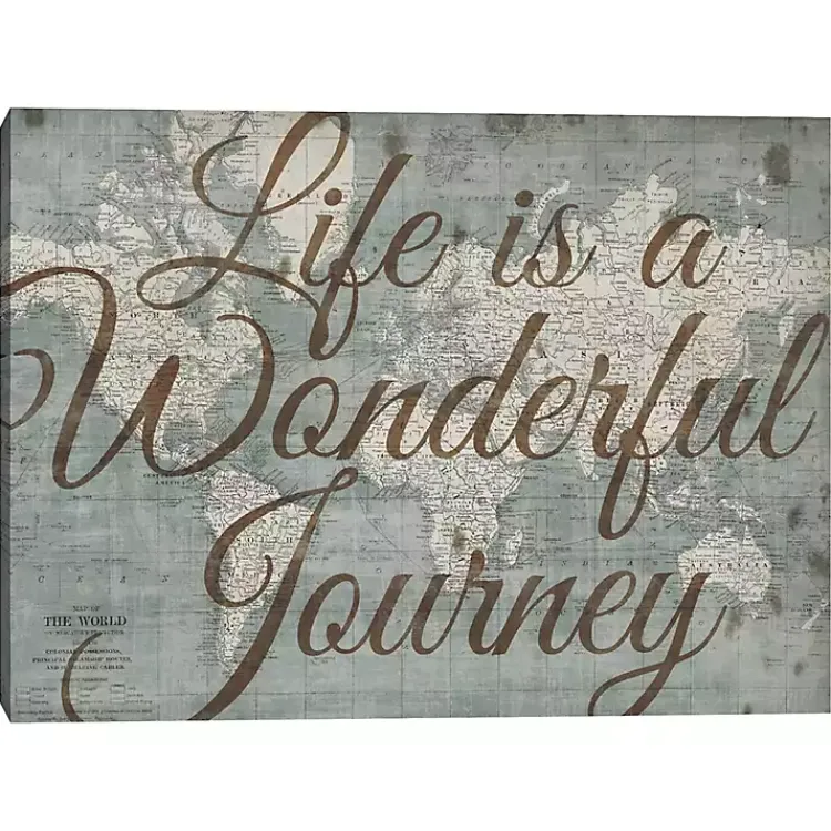Kirklands Home Life Is A Wonderful Journey Canvas Art Print Brown New