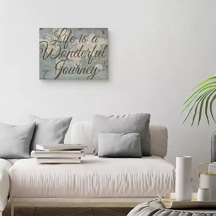 Kirklands Home Life Is A Wonderful Journey Canvas Art Print Brown New