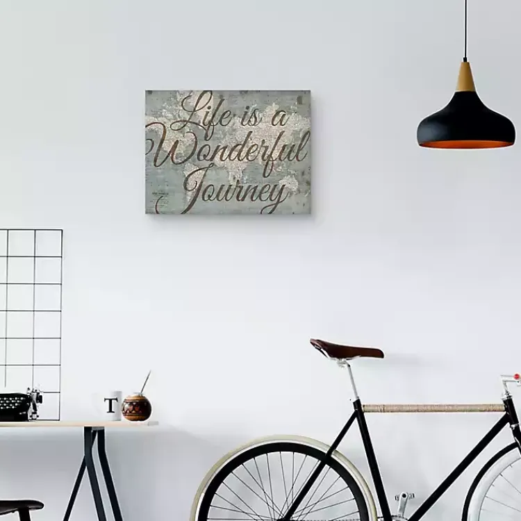 Kirklands Home Life Is A Wonderful Journey Canvas Art Print Brown New