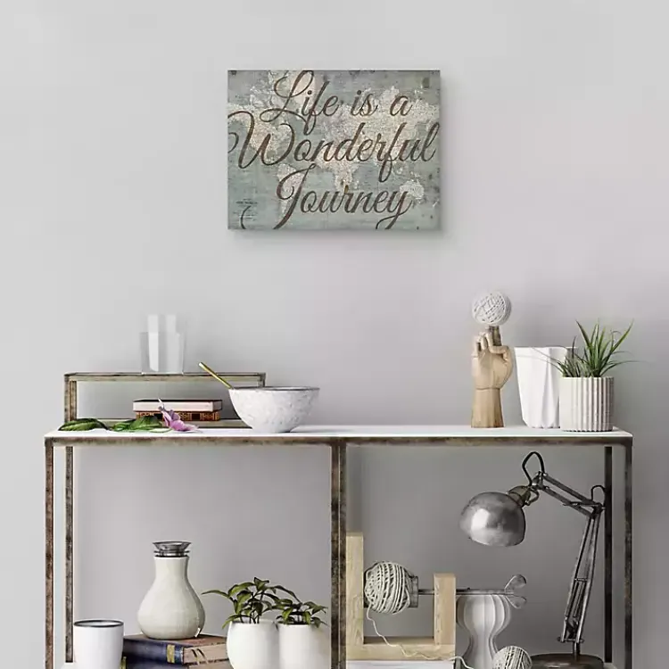 Kirklands Home Life Is A Wonderful Journey Canvas Art Print Brown New