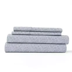 Kirklands Home Light Chambray 4-pc. King Bed Sheet Set Blue Clearance