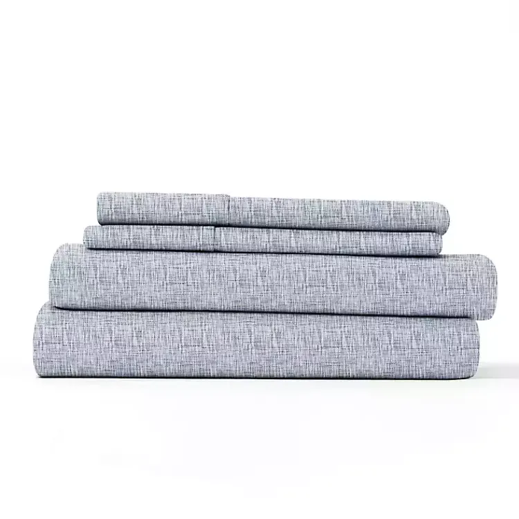 Kirklands Home Light Chambray 4-pc. King Bed Sheet Set Blue Clearance