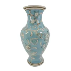 Vases>Kirklands Home Light Chinoiserie Vase Blue