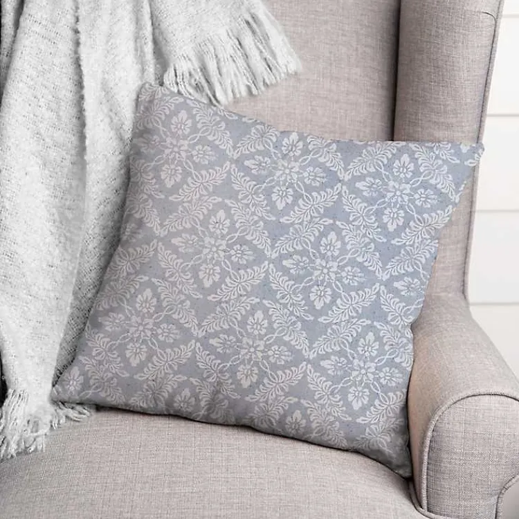 Kirklands Home Light Blue Floral Indoor/Outdoor Pillow Online