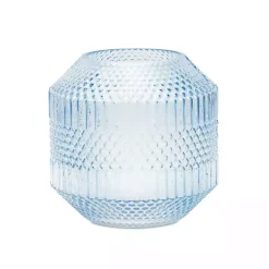 Vases>Kirklands Home Light Geometric Glass Vase, 6 in. Blue