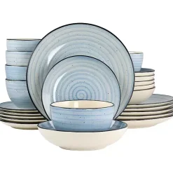Kirklands Home Light Gia Stoneware 24-pc. Dinnerware Set Blue Discount