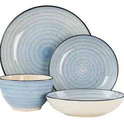 Kirklands Home Light Gia Stoneware 24-pc. Dinnerware Set Blue Discount