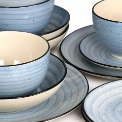 Kirklands Home Light Gia Stoneware 24-pc. Dinnerware Set Blue Discount
