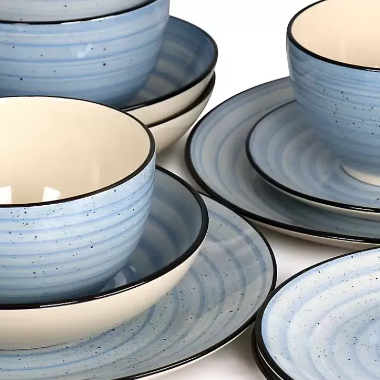Kirklands Home Light Gia Stoneware 24-pc. Dinnerware Set Blue Discount