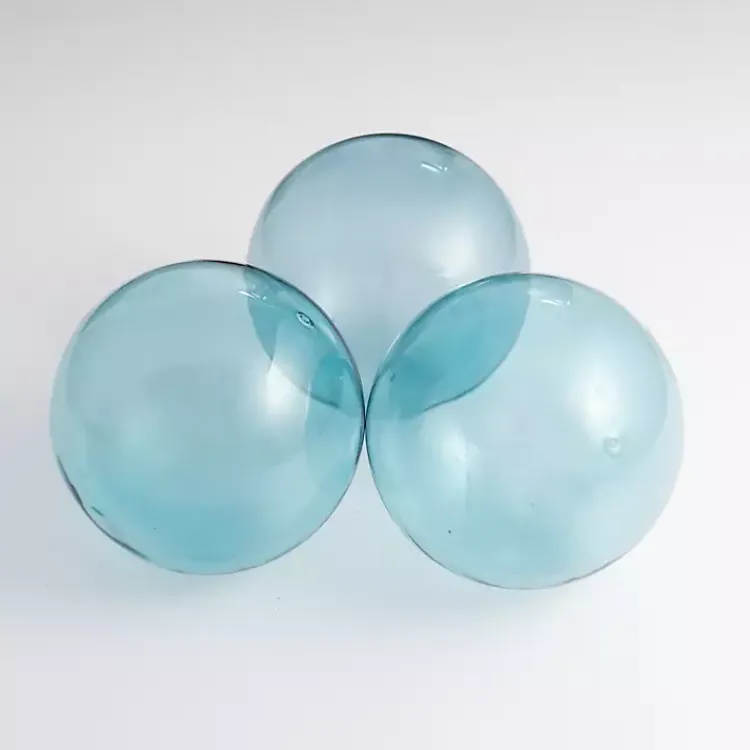 Bowl Filler>Kirklands Home Light Glass Orbs, Set of 3 Blue