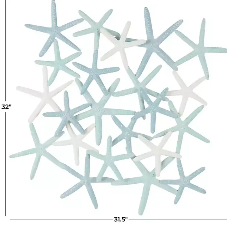 Kirklands Home Light Blue Metal Overlapping Starfish Wall Plaque Hot