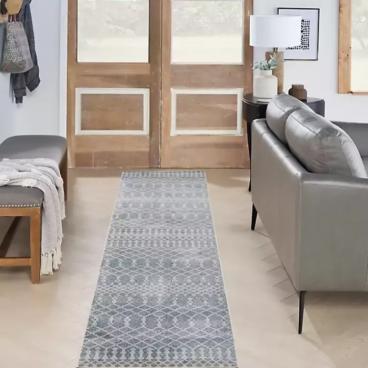 Kirklands Home Light Moroccan Washable Runner, 2x10 Blue Discount