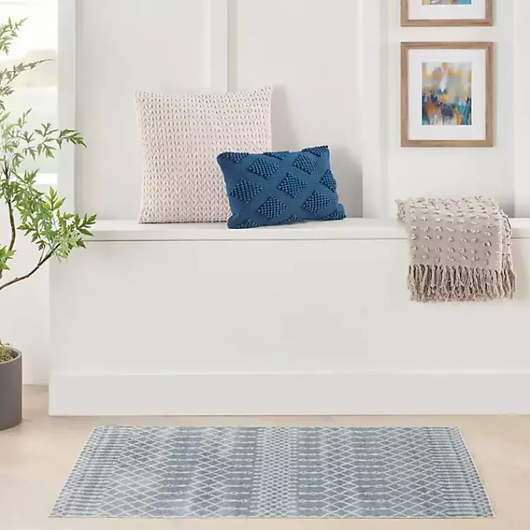 Kirklands Home Light Moroccan Washable Area Rug, 4x6 Blue Discount