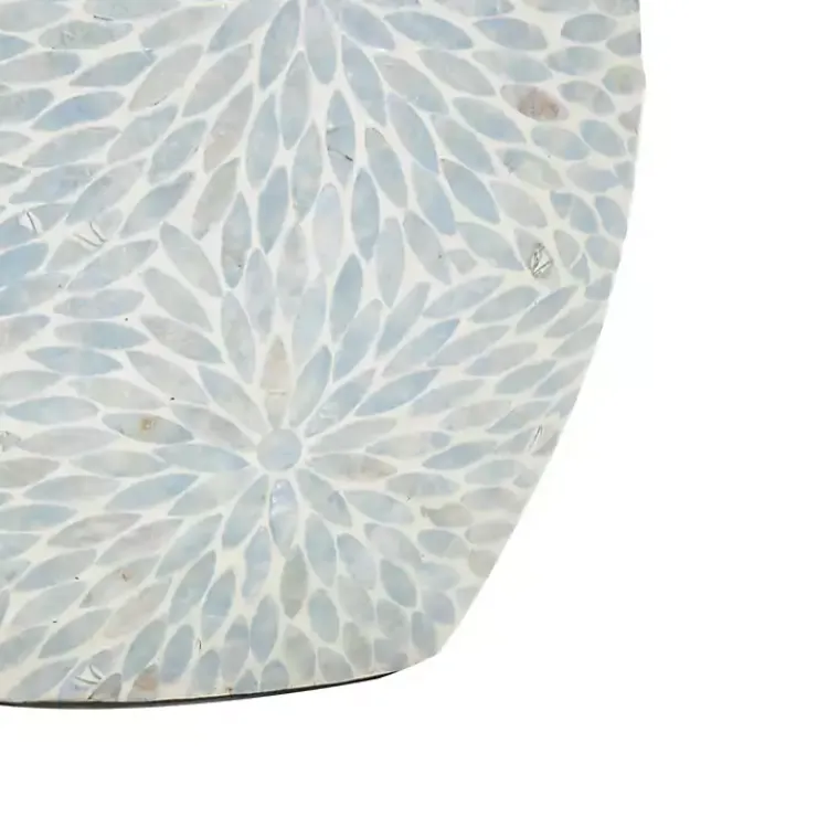 Vases>Kirklands Home Light Blue Mother of Pearl Floral Floor Vase