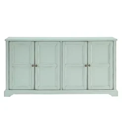 Kirklands Home Light Paneled 4-Door Sideboard Blue