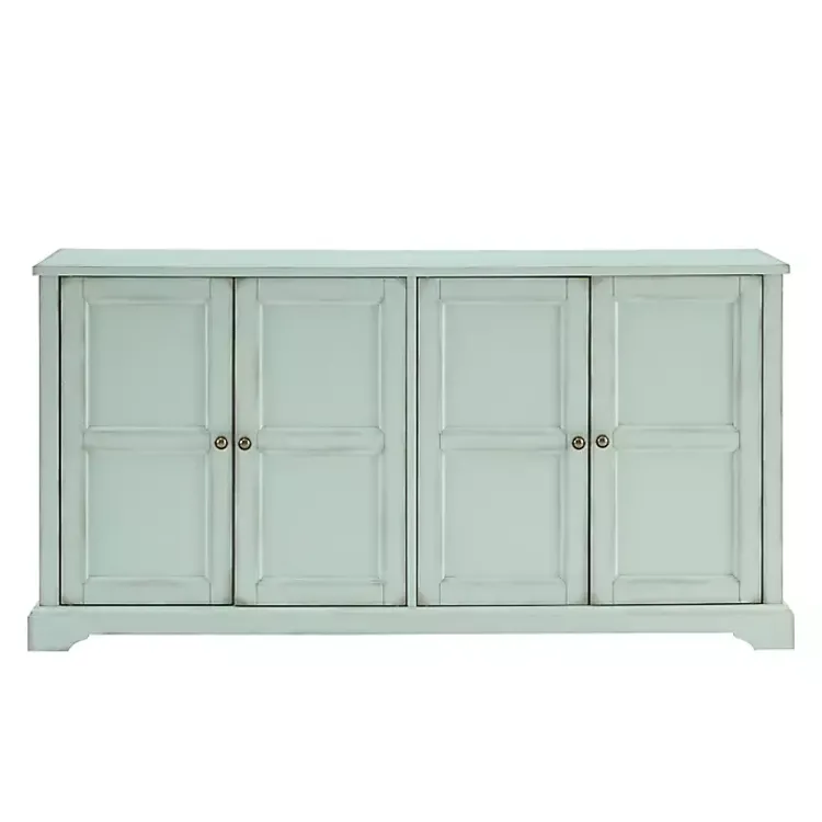 Kirklands Home Light Paneled 4-Door Sideboard Blue