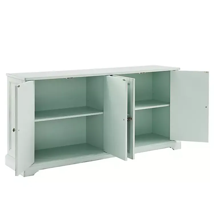Kirklands Home Light Paneled 4-Door Sideboard Blue