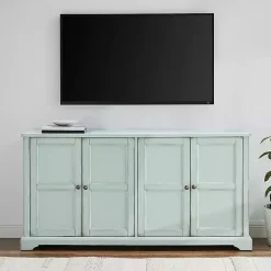 Kirklands Home Light Paneled 4-Door Sideboard Blue