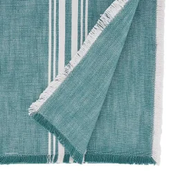 Kirklands Home Light Blue Striped Fringe Table Runner, 72 in. Online