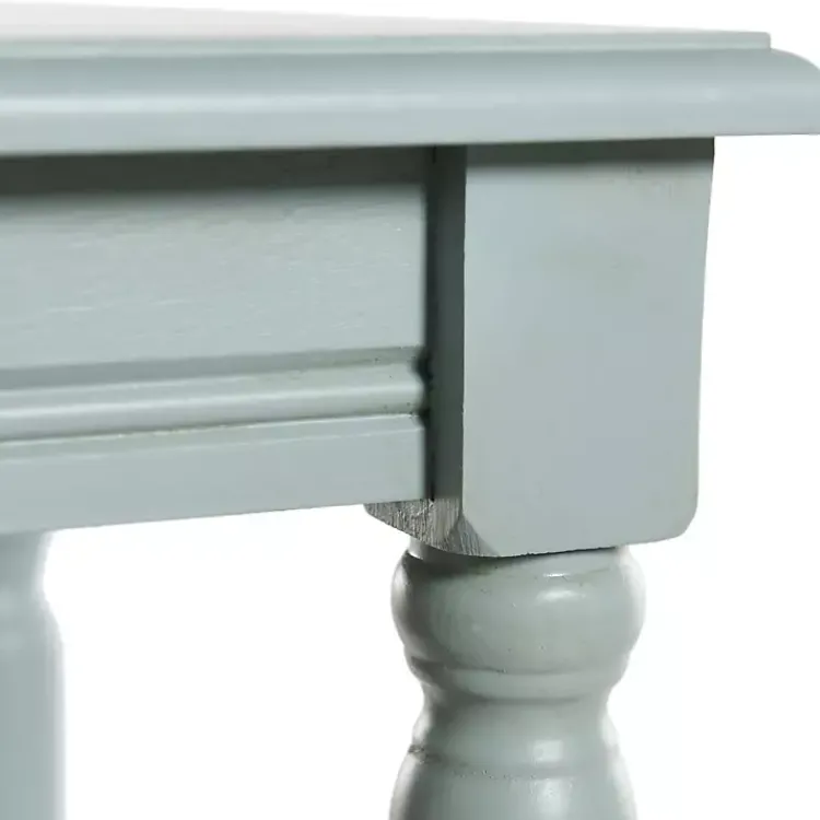Kirklands Home Light Wood Sybil Accent Table Blue
