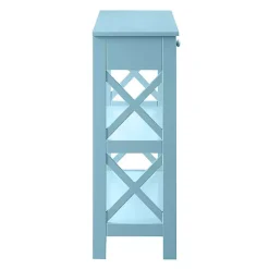 Kirklands Home Light X-Frame 2-Shelf Console Table Blue Hot