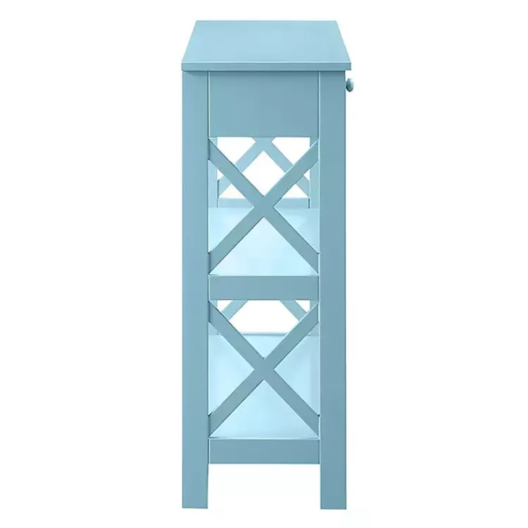 Kirklands Home Light X-Frame 2-Shelf Console Table Blue Hot