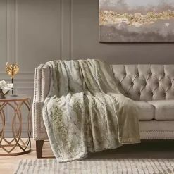 Blankets & Throws>Kirklands Home Light Faux Fur Oversized Throw Blanket Brown