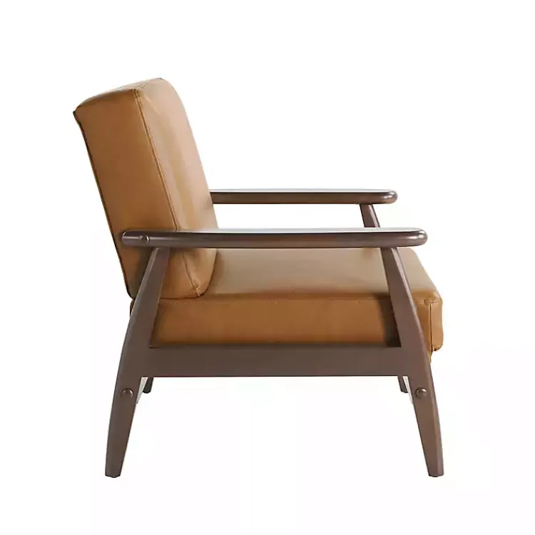 Kirklands Home Light Faux Leather Ambon Accent Chair Brown Sale