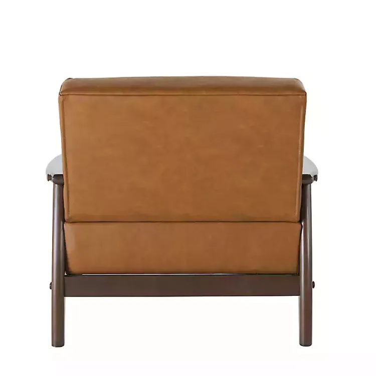 Kirklands Home Light Faux Leather Ambon Accent Chair Brown Sale