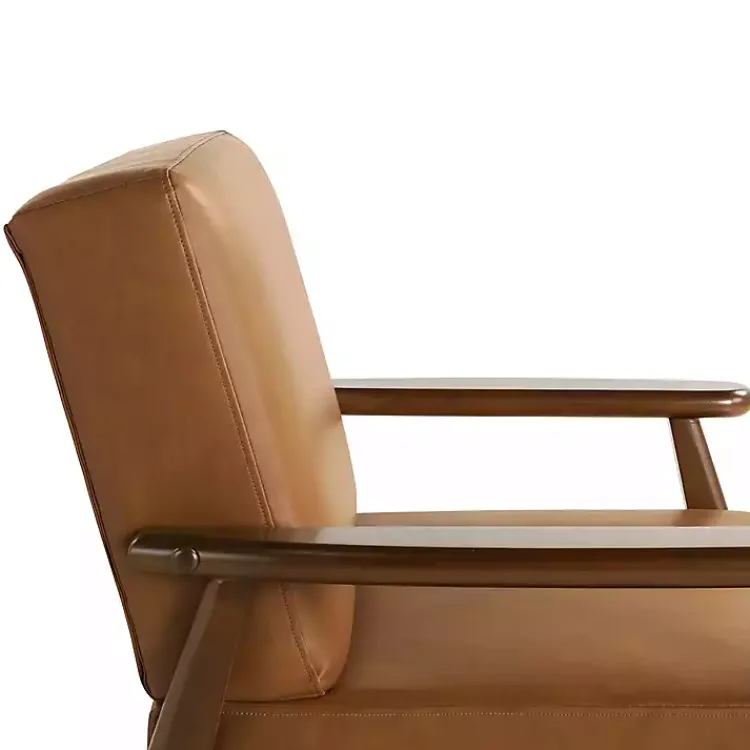 Kirklands Home Light Faux Leather Ambon Accent Chair Brown Sale