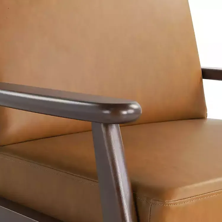 Kirklands Home Light Faux Leather Ambon Accent Chair Brown Sale