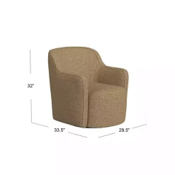Kirklands Home Light Swivel Barrel Accent Chair Brown New