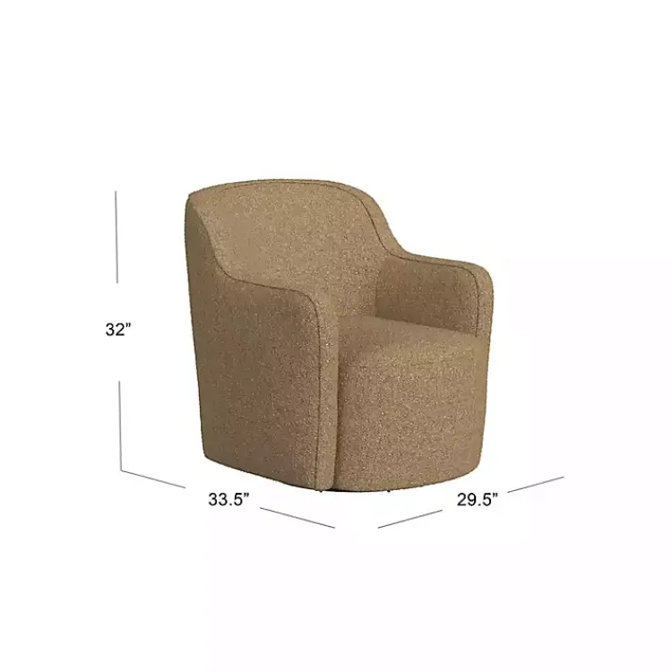 Kirklands Home Light Swivel Barrel Accent Chair Brown New