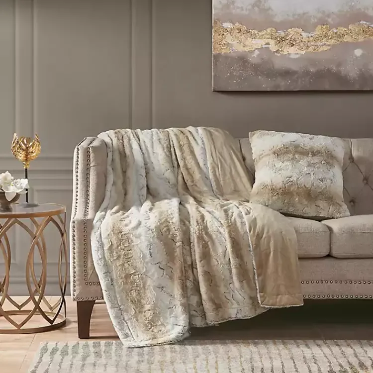 Pillows>Kirklands Home Light Textured Faux Fur Pillow Brown