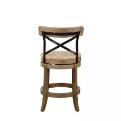 Kirklands Home Light Wood and Seagrass Swivel Counter Stool Brown Hot