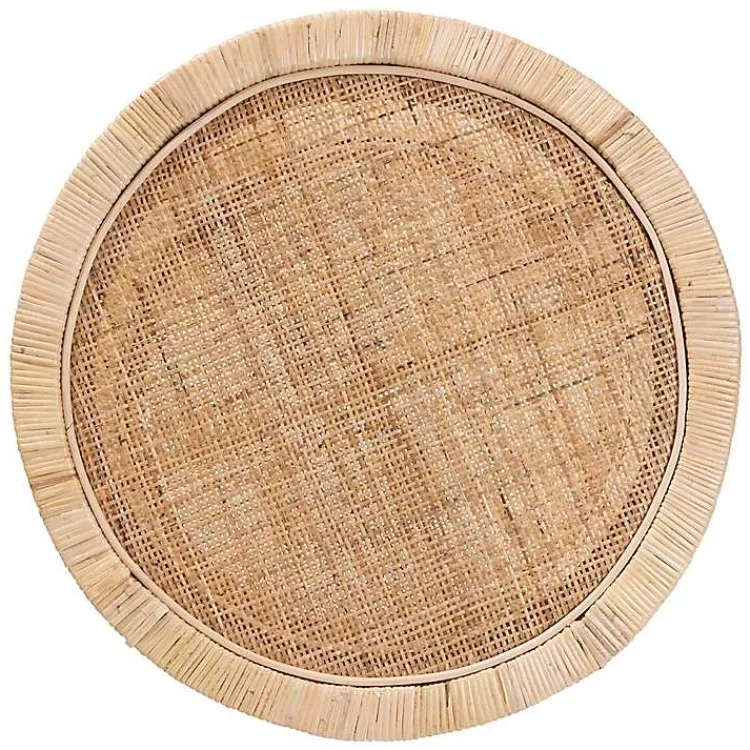 Kirklands Home Light Brown Woven Rat Accent Table Tan Sale