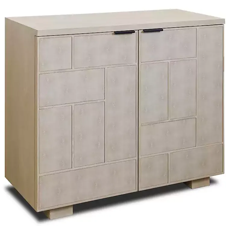 Kirklands Home Light Cream Shagreen Tiled Cabinet Ivory Online