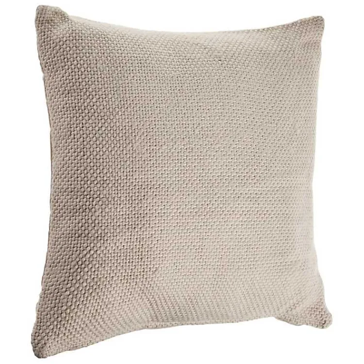 Pillows>Kirklands Home Light Cream Solid Accent Pillow Tan