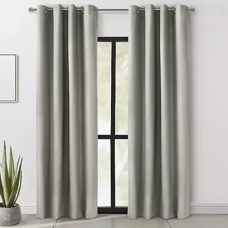 Kirklands Home Light Alpine Blackout Curtain Panel, 84 in. Gray Clearance