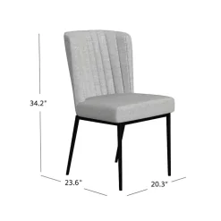Kirklands Home Light Channel Back Dining Chairs, Set of 2 Gray Discount